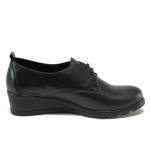 Черни ортопедични дамски обувки с платформа, естествена кожа - всекидневни обувки за есента и зимата N 10009176