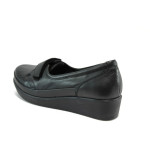 Черни ортопедични дамски обувки с платформа, естествена кожа - всекидневни обувки за есента и зимата N 10009180