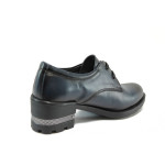 Сини дамски обувки със среден ток, естествена кожа - всекидневни обувки за есента и зимата N 10009184