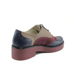 Винени анатомични дамски обувки с равна подметка, естествена кожа - всекидневни обувки за есента и зимата N 10009191