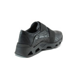 Черни спортни анатомични дамски обувки, естествена кожа - спортни обувки за пролетта и есента N 10009279