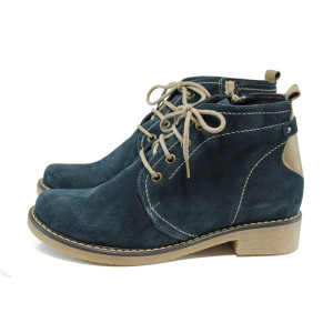 Зелени анатомични дамски боти, естествен велур - всекидневни обувки за есента и зимата N 10009312