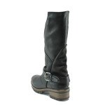 Черни дамски ботуши, естествена кожа - всекидневни обувки за есента и зимата N 10009313