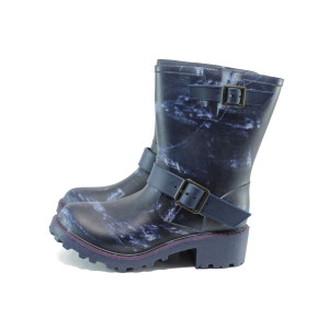 Сини юношески боти, pvc материя - всекидневни обувки за целогодишно ползване N 10009404