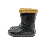 Черни юношески боти, pvc материя - всекидневни обувки за есента и зимата N 10009405