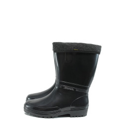 Черни юношески ботуши, pvc материя - всекидневни обувки за есента и зимата N 10009406