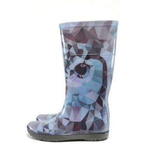 Сиви юношески ботуши, pvc материя - всекидневни обувки за есента и зимата N 10009408