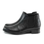 Черни анатомични дамски боти, естествена кожа - всекидневни обувки за есента и зимата N 10009423