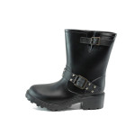 Черни дамски ботуши, pvc материя - всекидневни обувки за целогодишно ползване N 10009525