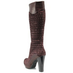 Винени дамски ботуши, естествен набук - всекидневни обувки за есента и зимата N 10009567