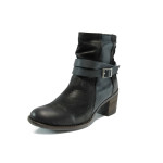 Черни анатомични дамски боти, естествена кожа - всекидневни обувки за есента и зимата N 10009592