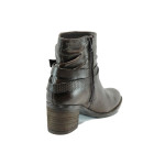 Кафяви анатомични дамски боти, естествена кожа - всекидневни обувки за есента и зимата N 10009593