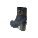 Сини дамски боти, естествена кожа - официални обувки за есента и зимата N 10009604