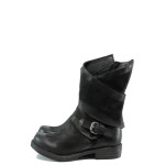 Черни анатомични дамски боти, естествена кожа - всекидневни обувки за есента и зимата N 10009630