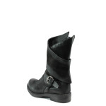 Черни анатомични дамски боти, естествена кожа - всекидневни обувки за есента и зимата N 10009630