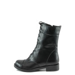 Черни дамски боти, естествена кожа - всекидневни обувки за есента и зимата N 10009638