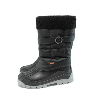 Черни юношески апрески, pvc материя и текстилна материя - всекидневни обувки за есента и зимата N 10009653