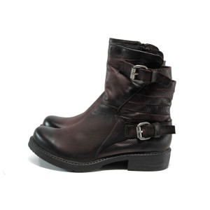 Червени анатомични дамски боти, естествена кожа - всекидневни обувки за есента и зимата N 10009656