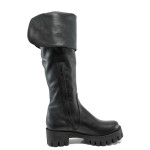 Черни дамски ботуши, естествена кожа - всекидневни обувки за есента и зимата N 10009743