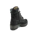 Черни юношески боти, естествена кожа - ежедневни обувки за есента и зимата N 10009762