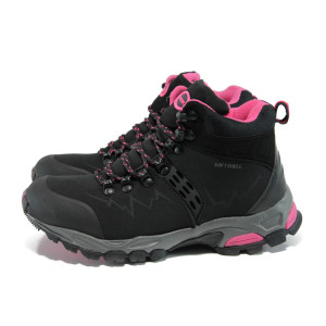 Черни тинейджърски маратонки, здрава еко-кожа - спортни обувки за есента и зимата N 10009773