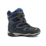 Черни юношески апрески, здрава еко-кожа - спортни обувки за есента и зимата N 10009774