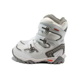 Бели юношески апрески, здрава еко-кожа - спортни обувки за есента и зимата N 10009775