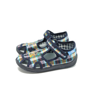 Анатомични сини детски обувки, текстилна материя - всекидневни обувки за целогодишно ползване N 10008535