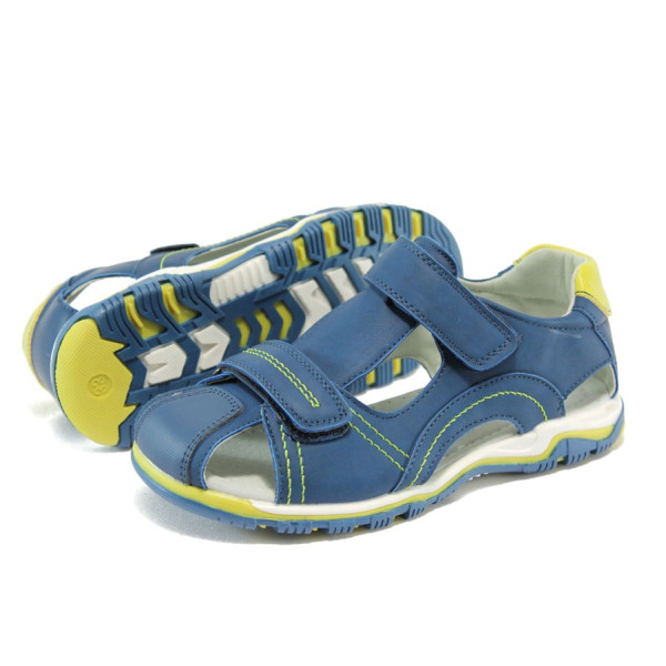 Тъмносини детски обувки, здрава еко-кожа - всекидневни обувки за лятото N 10008768