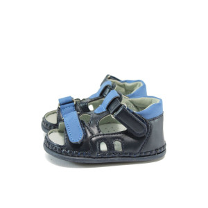 Анатомични тъмносини детски обувки, здрава еко-кожа - всекидневни обувки за лятото N 10008771