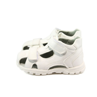 Анатомични бели детски обувки, здрава еко-кожа - всекидневни обувки за лятото N 10008776