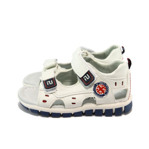 Анатомични бели детски сандали, здрава еко-кожа - всекидневни обувки за лятото N 10008777