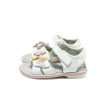 Анатомични бели детски сандали, здрава еко-кожа - всекидневни обувки за лятото N 10008778