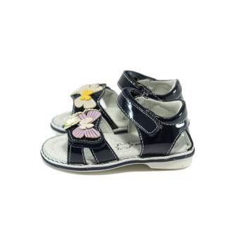 Анатомични тъмносини детски сандали, здрава еко-кожа - всекидневни обувки за лятото N 10008779