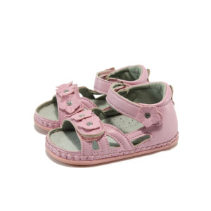 Анатомични розови детски сандали, здрава еко-кожа - всекидневни обувки за лятото N 10008781