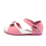 Анатомични розови детски сандали, лачена еко кожа - всекидневни обувки за лятото N 10008782