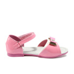 Анатомични розови детски сандали, лачена еко кожа - всекидневни обувки за лятото N 10008782