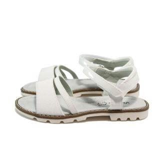 Анатомични бели детски сандали, здрава еко-кожа - всекидневни обувки за лятото N 10008784