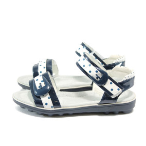 Анатомични тъмносини детски сандали, лачена еко кожа - всекидневни обувки за лятото N 10008785