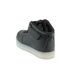 Черни детски кецове, здрава еко-кожа - всекидневни обувки за есента и зимата N 10009089