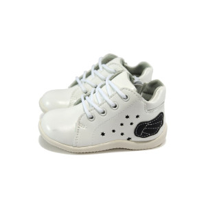 Бели анатомични детски обувки, здрава еко-кожа - всекидневни обувки за есента и зимата N 10009094