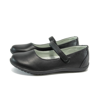 Черни анатомични детски обувки, здрава еко-кожа - всекидневни обувки за есента и зимата N 10009102