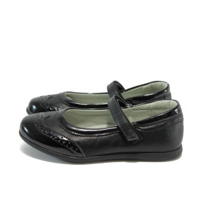 Черни анатомични детски обувки, еко-кожа и лачена еко-кожа - всекидневни обувки за есента и зимата N 10009105