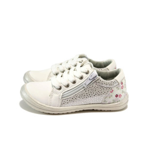 Бели анатомични детски обувки, здрава еко-кожа - всекидневни обувки за есента и зимата N 10009114