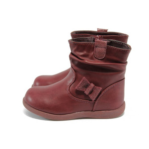 Винени анатомични детски ботушки, здрава еко-кожа - всекидневни обувки за есента и зимата N 10009113