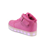 Розови детски кецове, здрава еко-кожа - всекидневни обувки за есента и зимата N 10009129