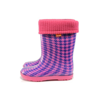 Розови гумени детски ботушки, pvc материя - всекидневни обувки за есента и зимата N 10009410