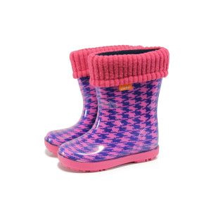 Розови гумени детски ботушки, pvc материя - всекидневни обувки за есента и зимата N 10009412