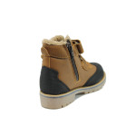 Кафяви анатомични детски ботушки, здрава еко-кожа - всекидневни обувки за есента и зимата N 10009539