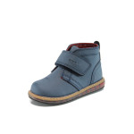 Сини анатомични детски ботушки, здрава еко-кожа - всекидневни обувки за есента и зимата N 10009544